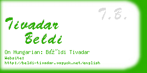 tivadar beldi business card